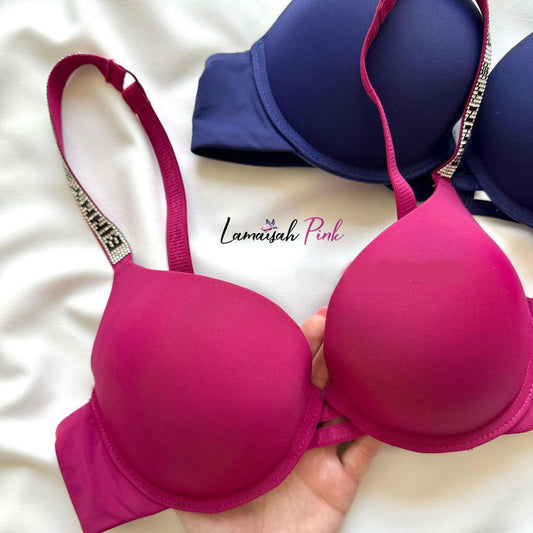 Rhinestone Shoulder Strap Bra