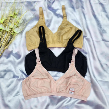 Non-Padded Cotton Bras for Daily Wear - Pack of 3 - Liora